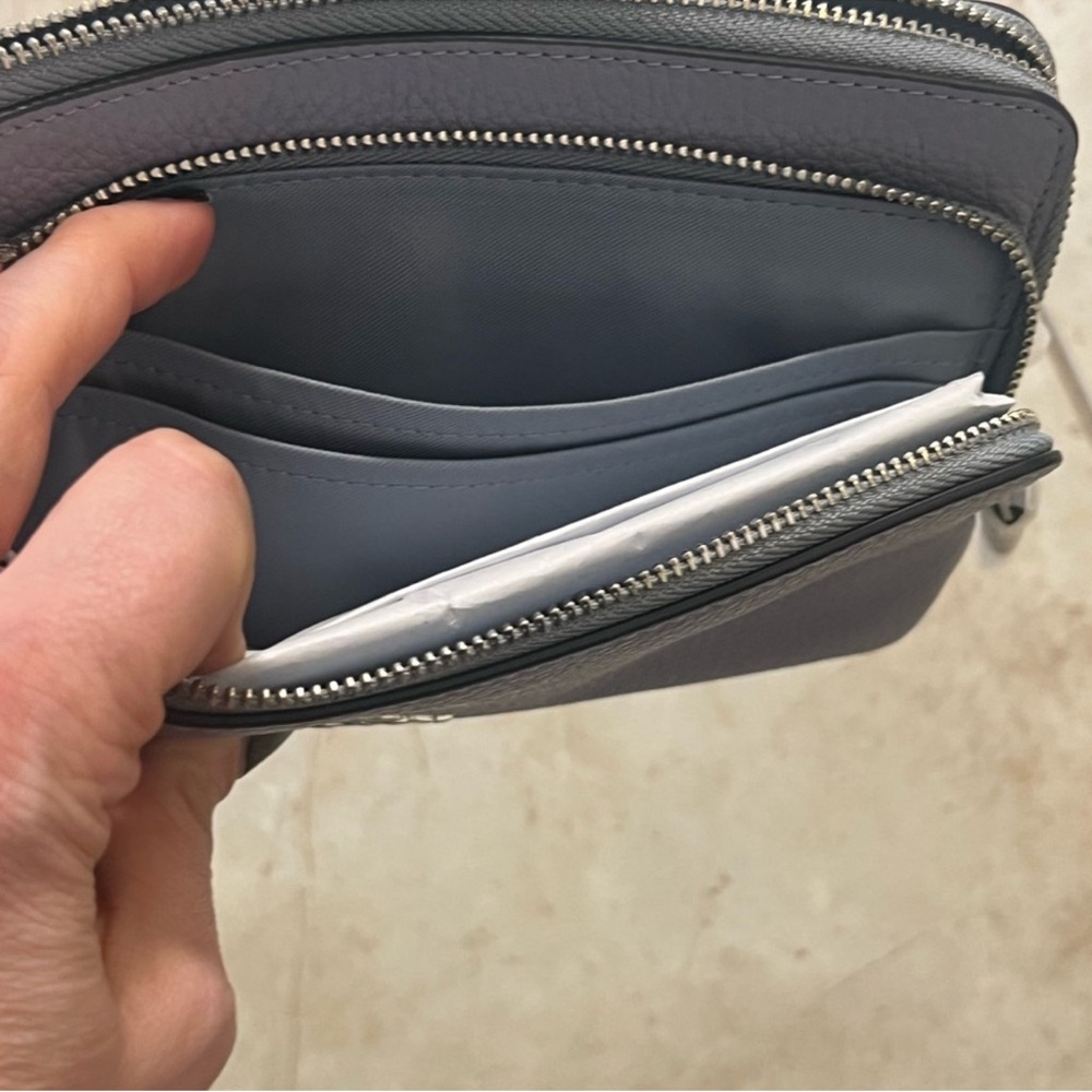Coach Periwinkle Leather Wristlet | Zip Pouch Wallet | New Without Box - Picture 8 of 12